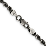Sterling Silver Ruthenium-plated 4.5mm Rope Chain - QF-80610F84-8540
