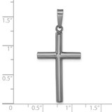 Sterling Silver Ruthenium-plated Polished Hollow Latin Cross Pendant - QC-1C03EC2B-6474