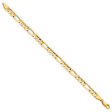 14K 8 inch 5.5mm Concave Open Figaro with Lobster Clasp Bracelet