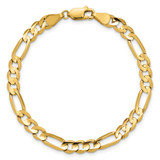 14K 8 inch 5.5mm Concave Open Figaro with Lobster Clasp Bracelet