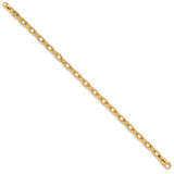 14K 8 inch 5mm Hand Polished Fancy Link with Lobster Clasp Bracelet