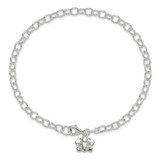 Sterling Silver Small Oval Rolo Link with Butterfly Anklet - QG-08689978-9854