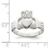 Sterling Silver Solid Claddagh Ring - QR-39339AF5-9100