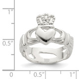 Sterling Silver Solid Claddagh Ring - QR-B8BD3335-5660