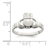 Sterling Silver Solid Claddagh Ring - QR-DF1CA907-6147