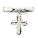 Sterling Silver Solid Cross Dangle Ring - QR-45CE6D34-2747