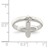 Sterling Silver Solid Cross Dangle Ring - QR-9F82205E-1861