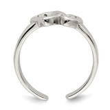 Sterling Silver Solid Heart Toe Ring