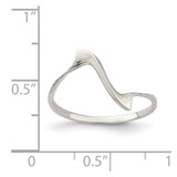 Sterling Silver Solid Wavy Ring - QR-5BEFD332-8646