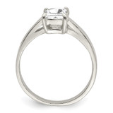 Sterling Silver Solitaire Emerald CZ Ring - QR-3DBE2B3E-4636