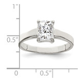 Sterling Silver Solitaire Emerald CZ Ring - QR-D8C359C3-6713