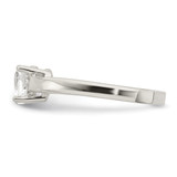 Sterling Silver Solitaire Heart CZ Ring - QR-A46BBA90-8772