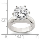 Sterling Silver Solitaire Round CZ Ring - QR-A7CCF2E5-1557