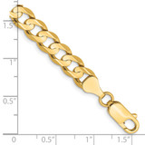 14K 8 inch 6.75mm Open Concave Curb with Lobster Clasp Bracelet