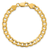 14K 8 inch 6.75mm Open Concave Curb with Lobster Clasp Bracelet