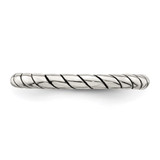 Sterling Silver Stackable Twist Ring - QR-4DE44958-7002