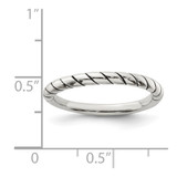 Sterling Silver Stackable Twist Ring - QR-BFACB53E-2384