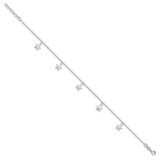 Sterling Silver Starfish Dangles 10 inch Plus 1 inch Ext. Anklet