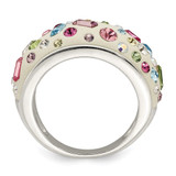 Sterling Silver Stellux Crystal Multi-Color White Ring - QR-C0504848-3746