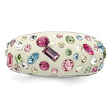 Sterling Silver Stellux Crystal Multi-Color White Ring - QR-C0504848-3746