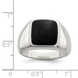 Sterling Silver Synthetic Onyx Ring - QR-3A7AB1DB-2552