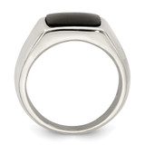 Sterling Silver Synthetic Onyx Ring - QR-858671DB-1722