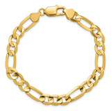 14K 8 inch 7.5mm Concave Open Figaro with Lobster Clasp Bracelet