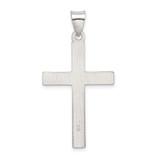 Sterling Silver Textured, Brushed and Polished Latin Cross Pendant - QC-8126D346-1417