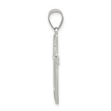 Sterling Silver Textured, Brushed and Polished Latin Cross Pendant - QC-C5F1B1A4-3563
