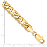 14K 8 inch 8.5mm Flat Beveled Curb with Lobster Clasp Bracelet