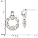 Sterling Silver Twisted Post Dangle Earrings
