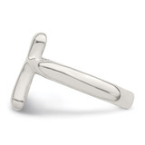 Sterling Silver Vertical Tiny Freeform Cross Ring - QR-DC2A6213-7409