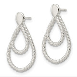 Sterling Silver w/2 Teardrop Jackets Button Post Earrings