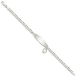 Sterling Silver w/Heart Charm ID Bracelet - QI-8B2E8D2B-7586