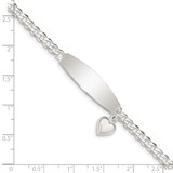 Sterling Silver w/Heart Charm ID Bracelet - QI-8B2E8D2B-7586