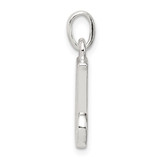 Sterling Silver White CZ Letter J Initial Pendant