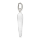 Sterling Silver White Enamel Italian Horn Pendant - QC-6F043BA7-8585