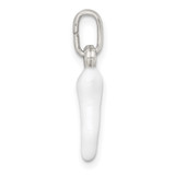 Sterling Silver White Enamel Italian Horn Pendant - QC-7F0B16B7-1259