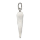 Sterling Silver White Enamel Italian Horn Pendant - QC-8B879DE4-1842