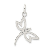 Sterling Silver With CZ Dragonfly Pendant
