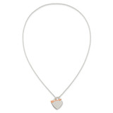 Sterling Silver with Rose-tone Polished Heart and Arrow 18 inch Toggle Necklace