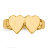 14k 8.0x8.0mm Closed Back Double Heart Signet Ring