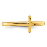 Sterling Silver Yellow Gold-plated Sideways Cross Ring - QR-40B8B693-6960