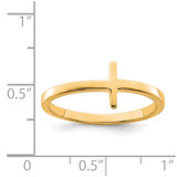 Sterling Silver Yellow Gold-plated Sideways Cross Ring - QR-B9A24D73-5962