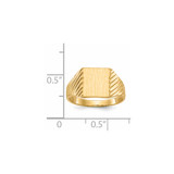14k 8.0x9.5mm Closed Back Signet Ring
