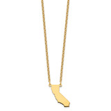 Sterling Silver/Gold-plated California State Necklace