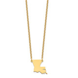 Sterling Silver/Gold-plated Louisiana State Necklace