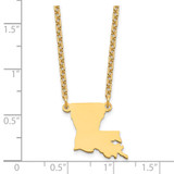 Sterling Silver/Gold-plated Louisiana State Necklace