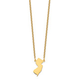Sterling Silver/Gold-plated New Jersey State Necklace