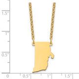 Sterling Silver/Gold-plated Rhode Island State Necklace
